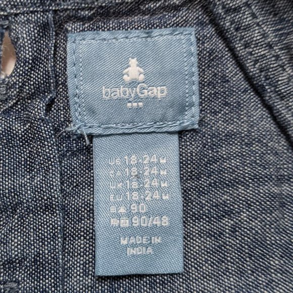 2/20*Baby Gap Infant Denim w/Embroidered Butterflies Dress - size 18-24 months - Picture 11 of 13
